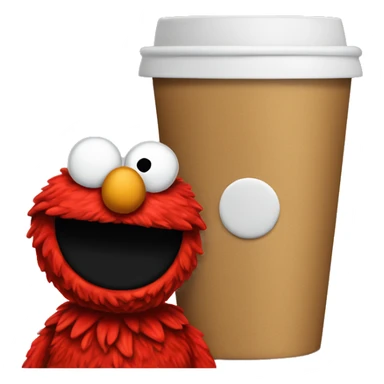 Elmo con taza de cafe sticker