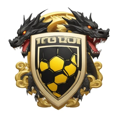 blason de football "Yakuza" avec un dragon noir sticker