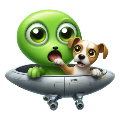 Dog being abducted by an alien  sticker
