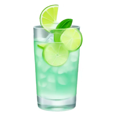 Gin fiz drink with a lime sticker