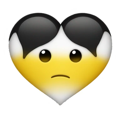 Half black and yellow heart sticker
