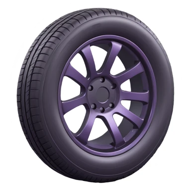 Make a tire emoji that looks exactly like the reference image, in iOS emoji style. 3D, shiny, smooth gradients, soft shadows, realistic tire texture, classic emoji look. Add a subtle highlight to the tread. sticker