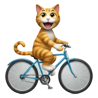 Happy cat riding a bicycle sticker