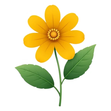 Minimalistic flat vector icon, iOS style, thin black contour on white background. Single flower with leaves, symbolizing floristry. Clean, elegant, no text, no shadows.
 sticker