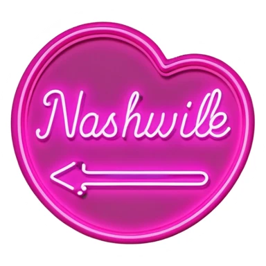 Nashville pink neon sign  sticker