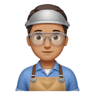 modern workshop carpenter portrait, head and shoulders only, safety glasses, sleek apron, clean minimal style, confident expression, 3D cartoon, mobile game icon style, clean background, no text, no watermark
 sticker
