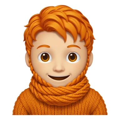 Knitted ginger face sticker