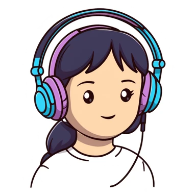excited gamer girl in headphones sticker