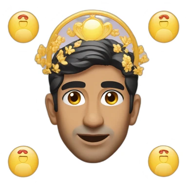 rishi sunak with a halo sticker