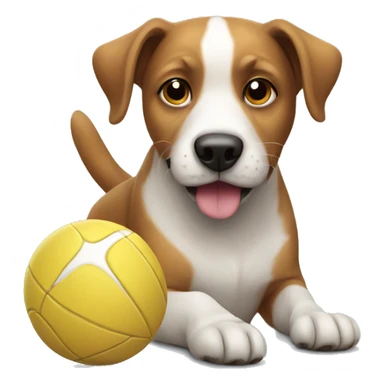 dog with a ball sticker