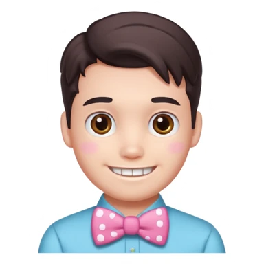 Handsome guy emoji like round IOS emoji more handsome plus hello kitty cute boy sticker
