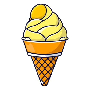 Lemon and orange ice cream sticker