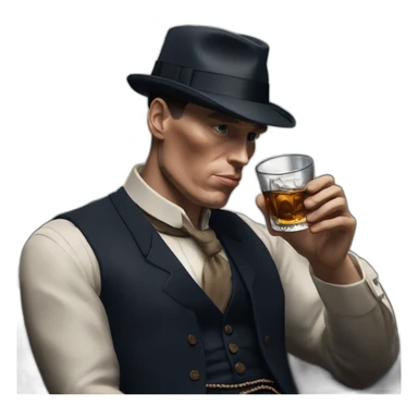 Tommy shelby peaky blinders drinking whisky sticker