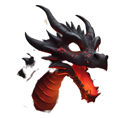 Black dragon breathing red flames, covered in thorned roses, surrounded by lanterns candles and fairy lights sticker