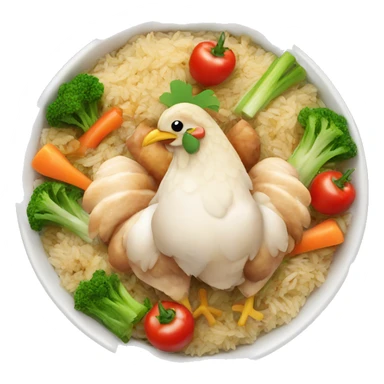 Chicken and rice with beautiful vegetables  sticker