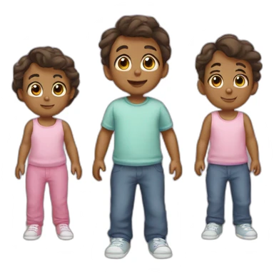 Triplets 2 boys 1 girl sticker