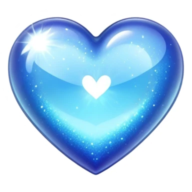 Blue sparkling heart sticker
