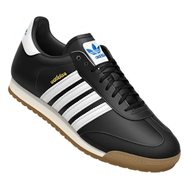 A pair of Adidas samba shoes in the color black and white sticker