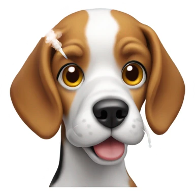 beagle dog hitting vape  sticker