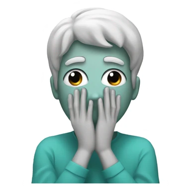 face covered with hands in embarrassment  sticker