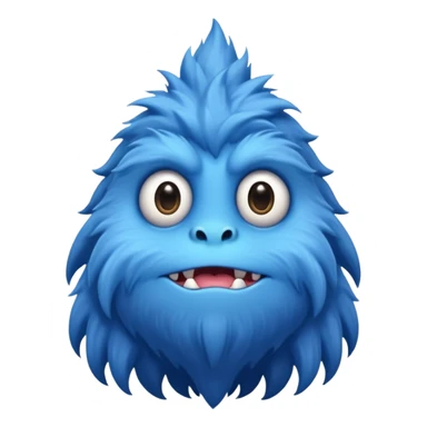 A skinny and lanky tall blue furry monster with a slightly triangular head put the top having a small curve going inward  sticker