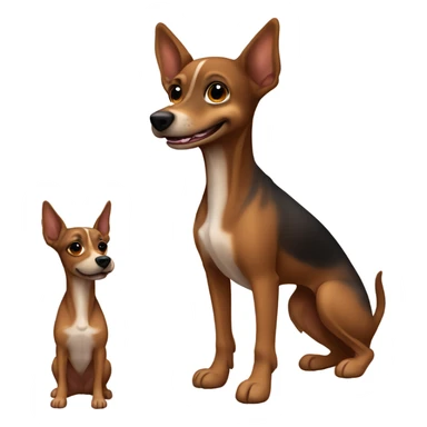 brown dog with brown dark eyes of the toy terrier breed with a slightly wide muzzle smiling sticker