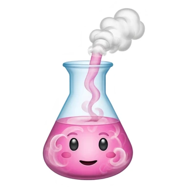 pink beaker with smoke  sticker