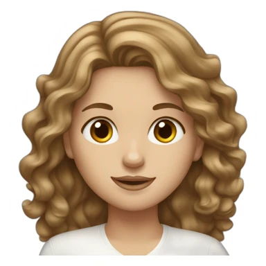 brown wavy hair white girl with macbook sticker