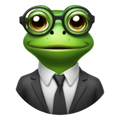 Nerdy frog with glasses  sticker