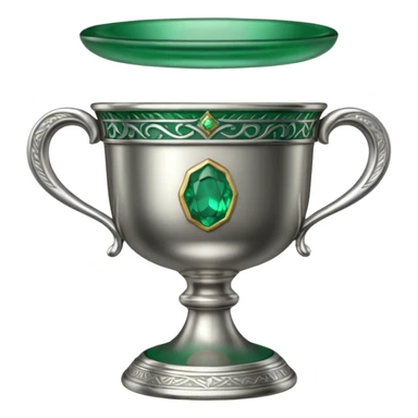 Chalice of Wisdom — silver cup + emerald rim sticker