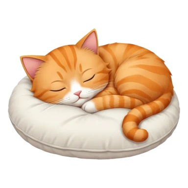 Anime style cat sleeping cute on pillow sticker
