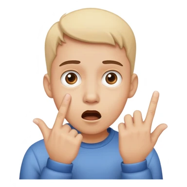 surprised face with pinching fingers sticker