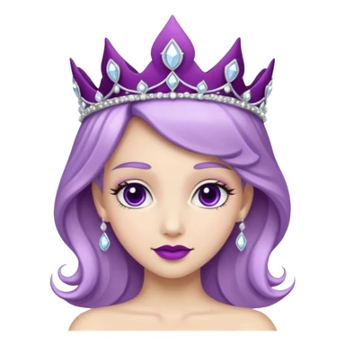 Purple rose with silver tiara sticker