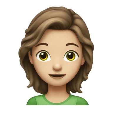 Girl with medium brown hair and green eyes sticker