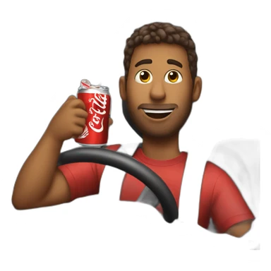 guy drinking cola while driving sticker