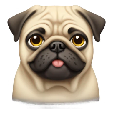fat pug  sticker