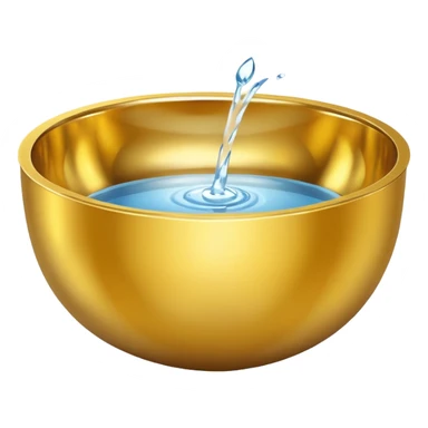 shiny gold bowl top view filled with water sticker