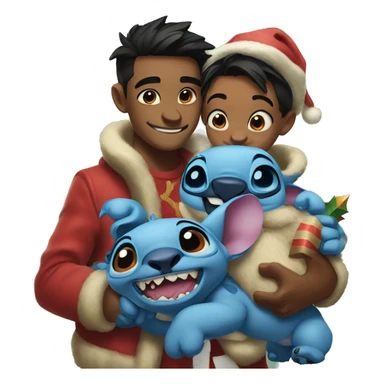 Leo and stitch Christmas  sticker