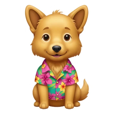 Goldern Dog – wearing colorful aloha shirt sticker
