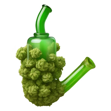 Small glass cannabis pipe with carb sticker