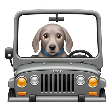 weimaraner in a jeep sticker