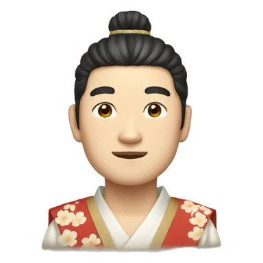 Japanese man in traditional costume sticker