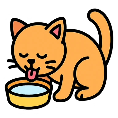 cat drinking milk icon with color and black outlines sticker