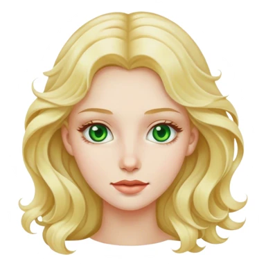 Tall wavy long blonde girl green eyes pale  sticker