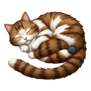 dark brown tabby and white cat sleeping upside down sticker