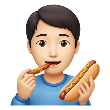 Asian eating dog sticker