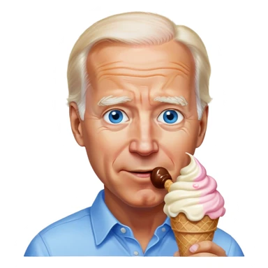 Joe Biden blue eyes eating ice cream  sticker