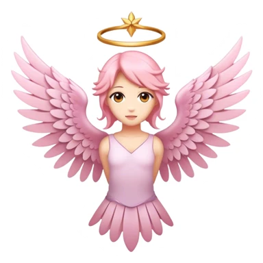 6 winged seraphim light pink sticker