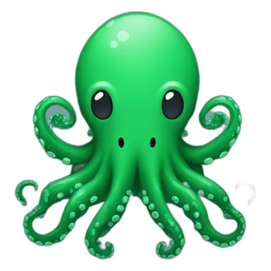 Green pixel art octopus sticker