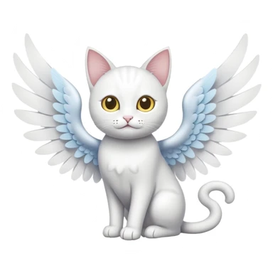 white cat with wings sticker